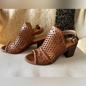 Big Buddha Woven Peep Toe Sandal- 3 inch heel